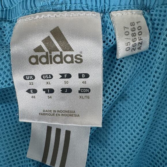 Y2K Adidas Track Pants XL Mesh Lined Drawstring Retro Sporty Spice Pop Princess - Picture 10 of 14